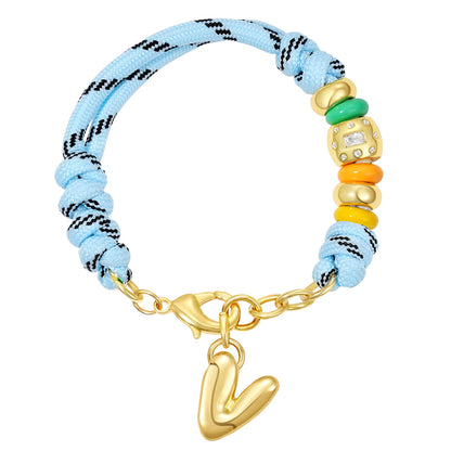 Initial Rope Bracelet with Removable Letter Charm