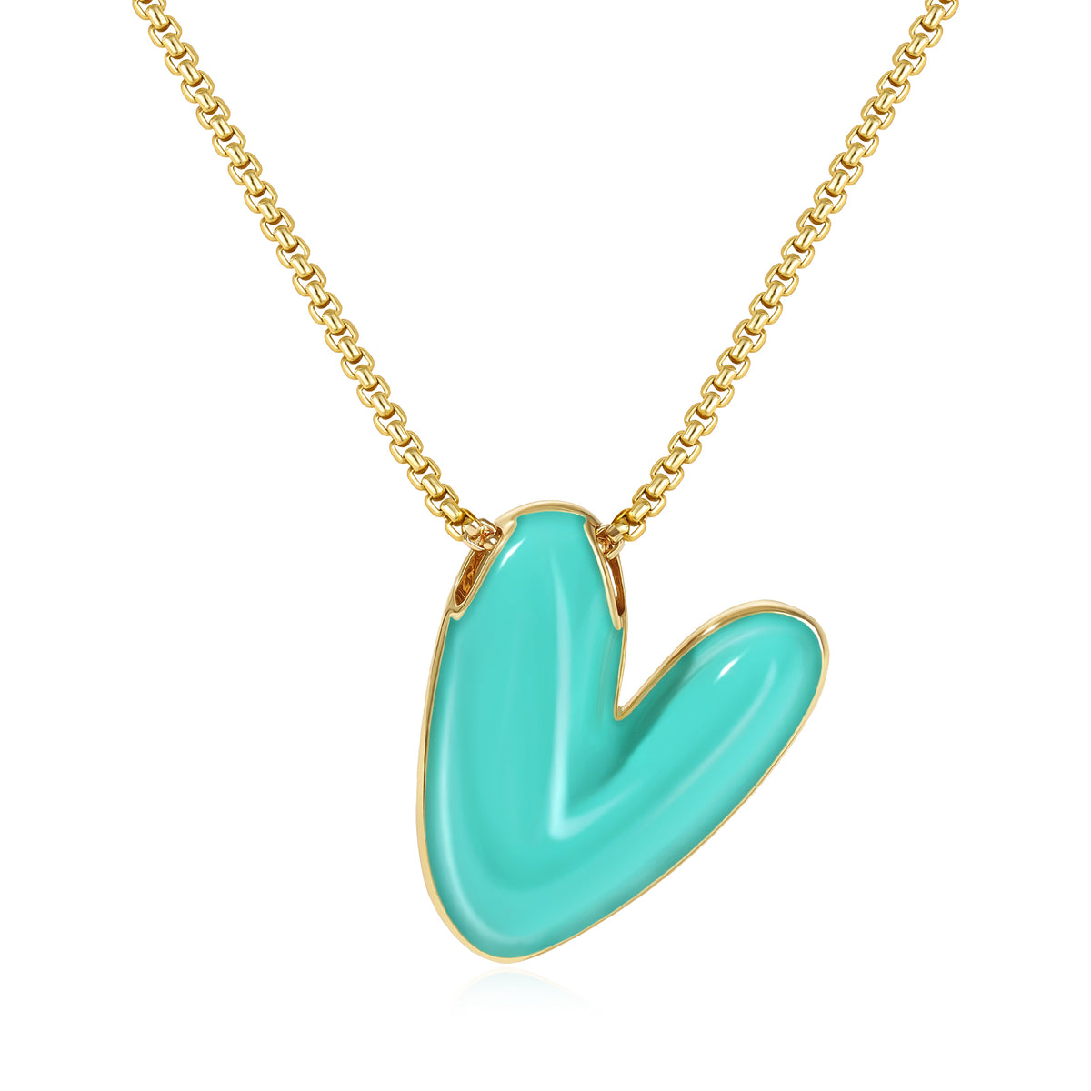 Bubble Letter Colorful Enamel Initial Necklace