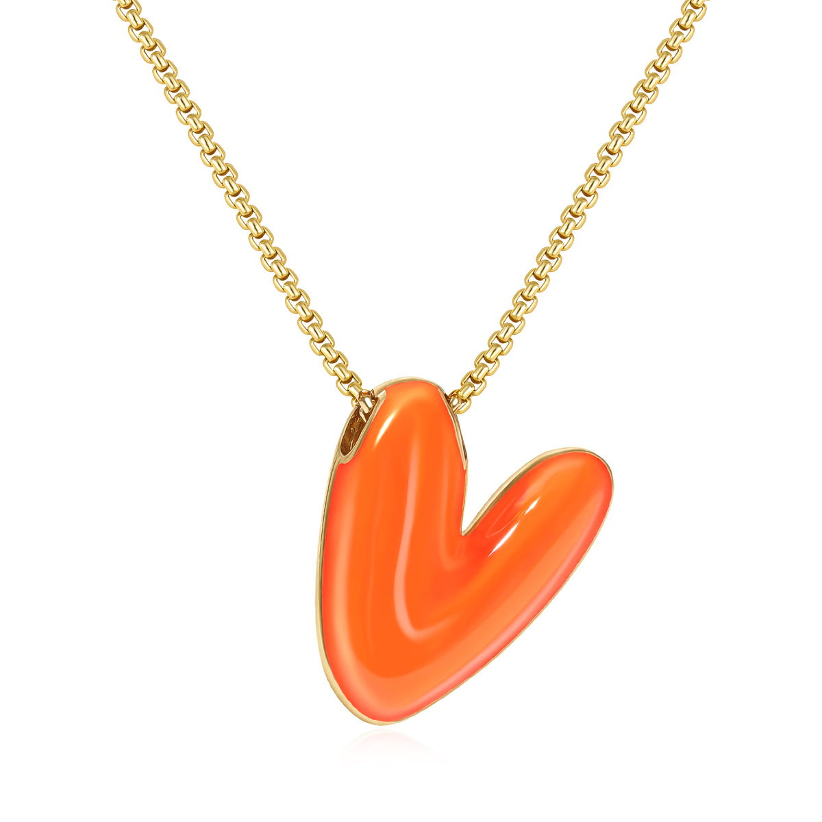 Bubble Letter Colorful Enamel Initial Necklace