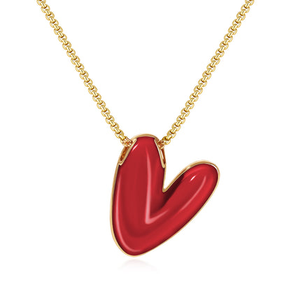 Bubble Letter Colorful Enamel Initial Necklace
