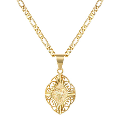Diamond-Shaped Letter Initial Necklaces