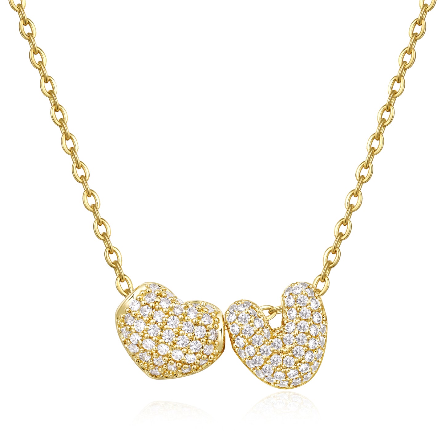 Bubble Heart Initial Necklaces