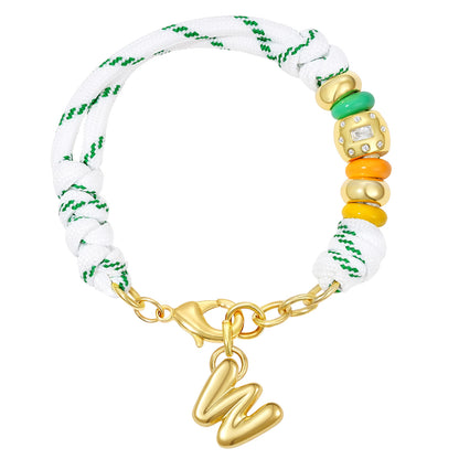 Initial Rope Bracelet with Removable Letter Charm