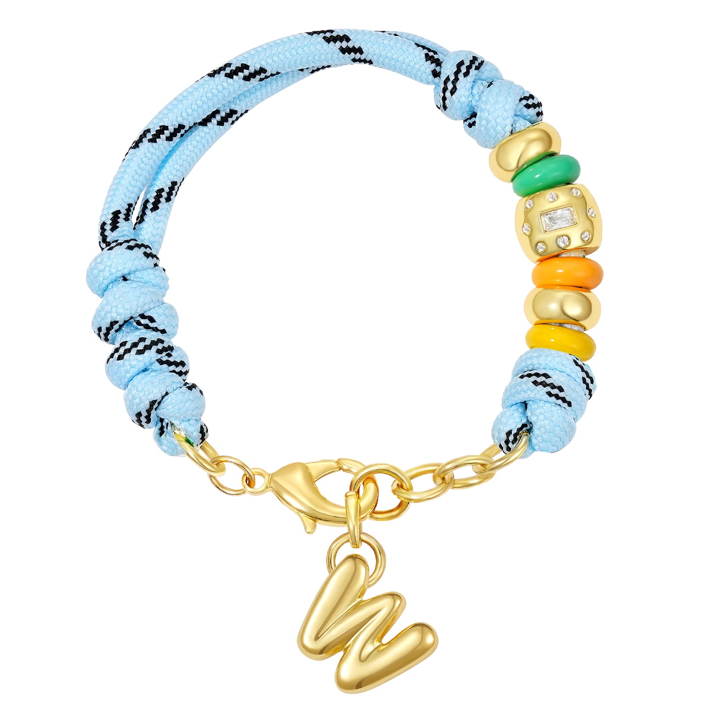 Initial Rope Bracelet with Removable Letter Charm
