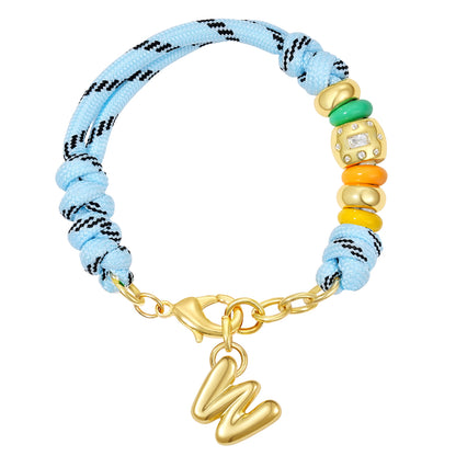 Initial Rope Bracelet with Removable Letter Charm