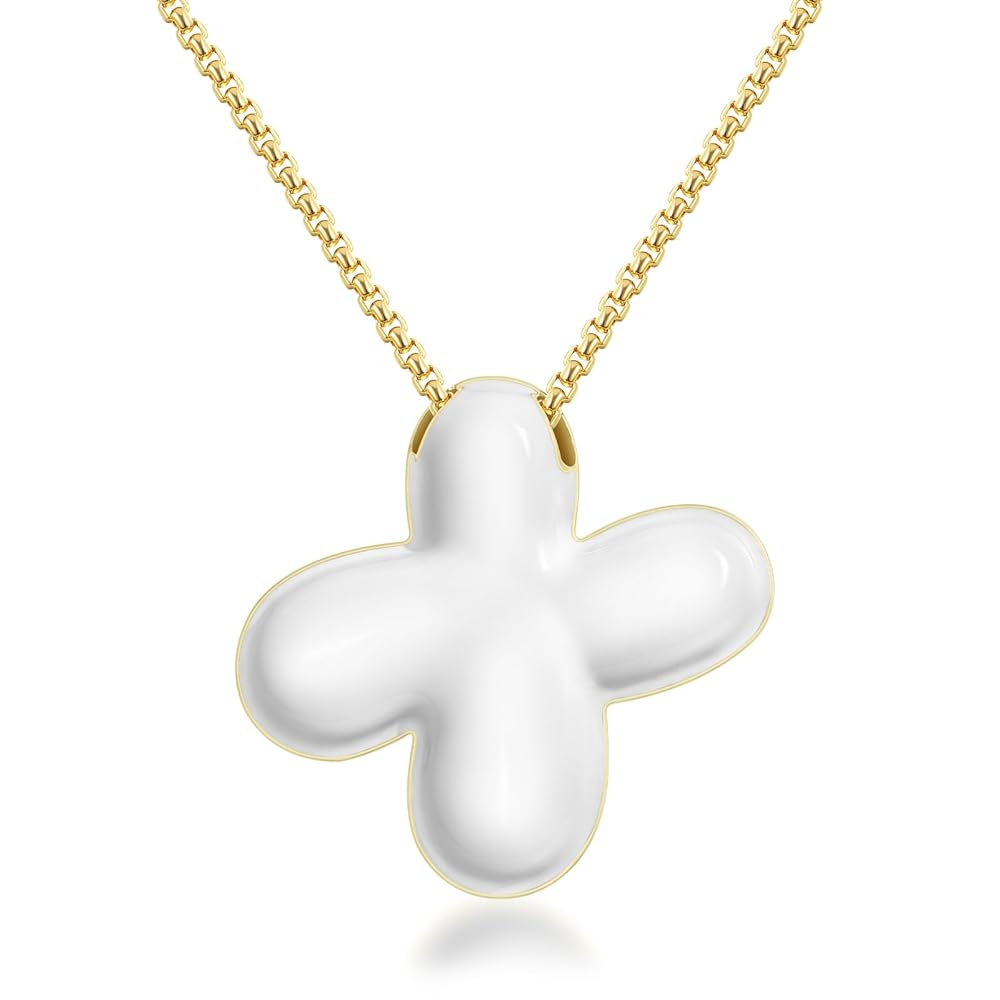 Bubble Letter Colorful Enamel Initial Necklace