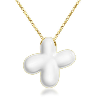 Bubble Letter Colorful Enamel Initial Necklace