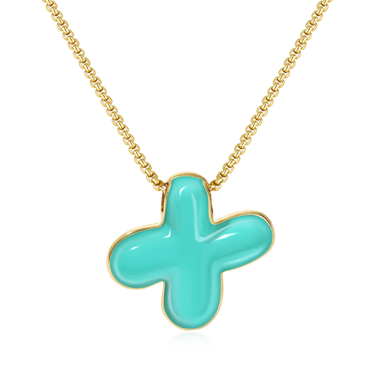Bubble Letter Colorful Enamel Initial Necklace
