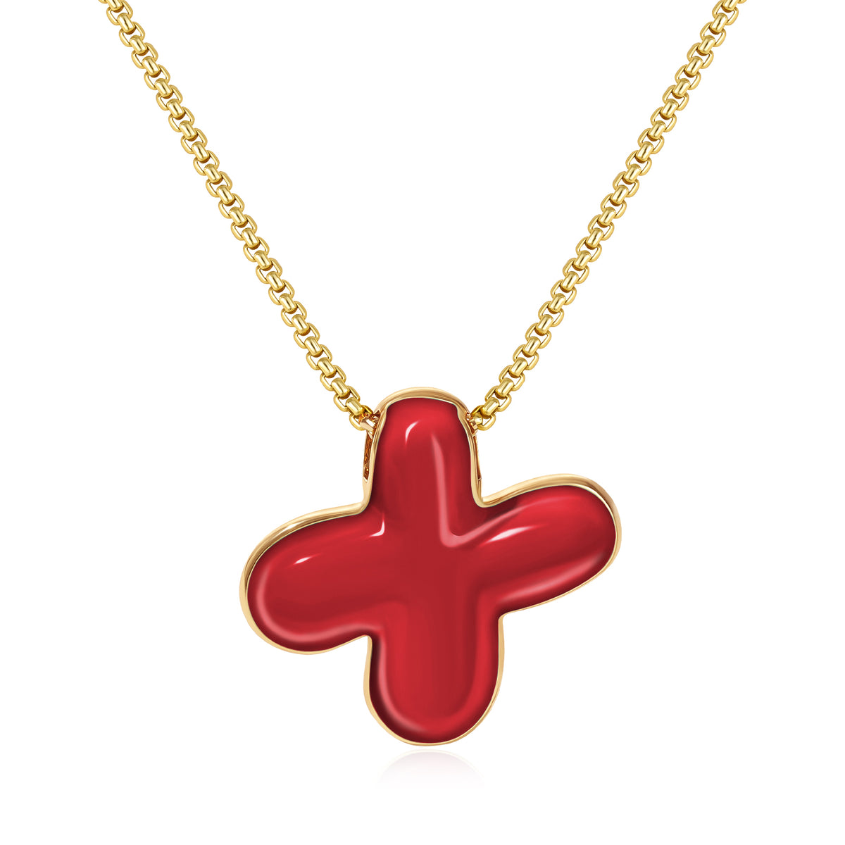 Bubble Letter Colorful Enamel Initial Necklace