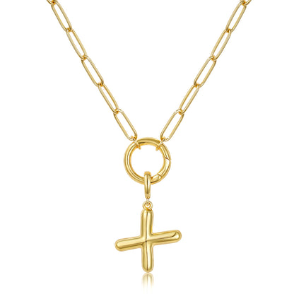 Gold Plated Initial Necklace with Removable Balloon Letter Pendant