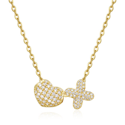 Bubble Heart Initial Necklaces