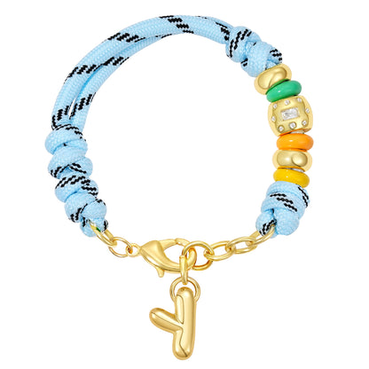 Initial Rope Bracelet with Removable Letter Charm