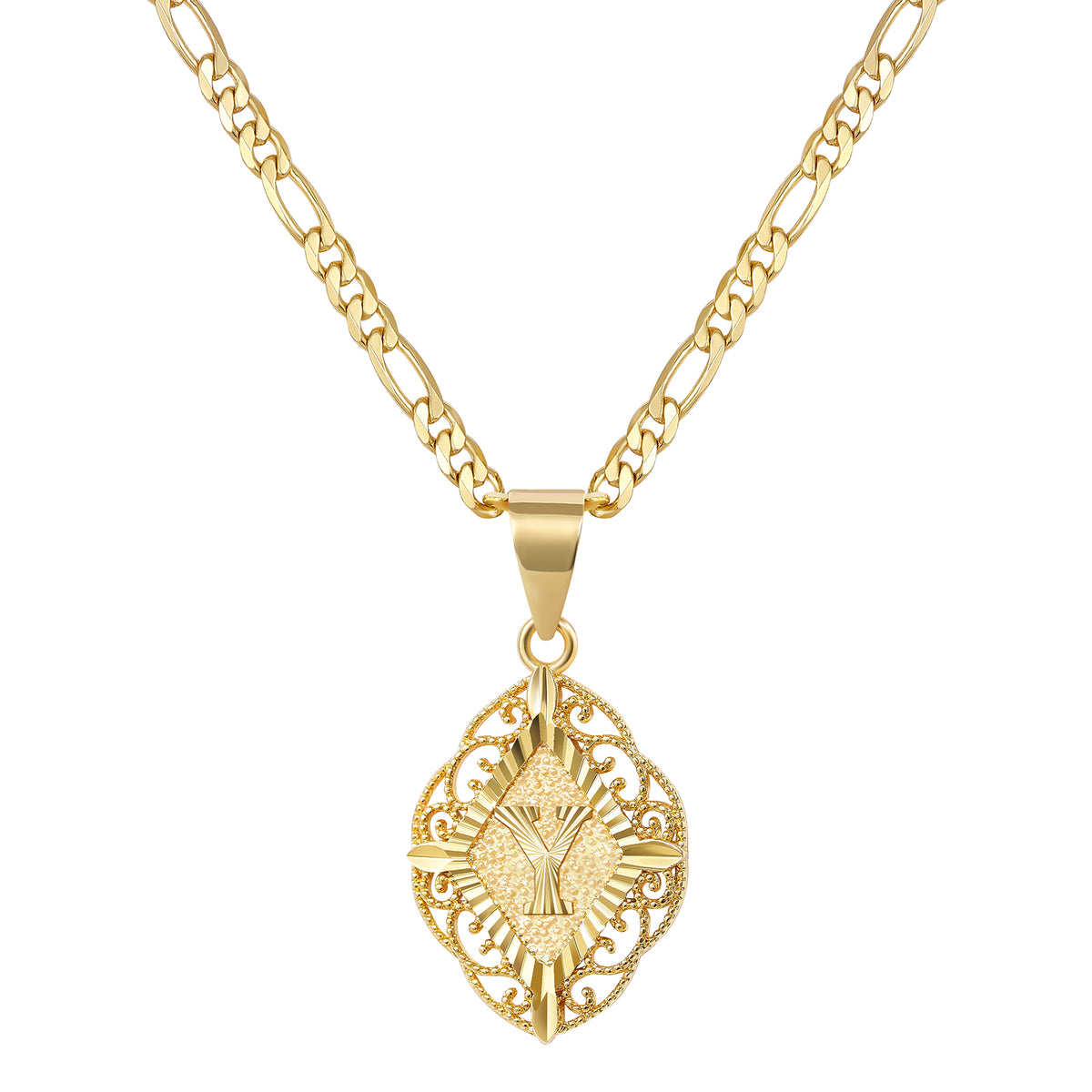Diamond-Shaped Letter Initial Necklaces