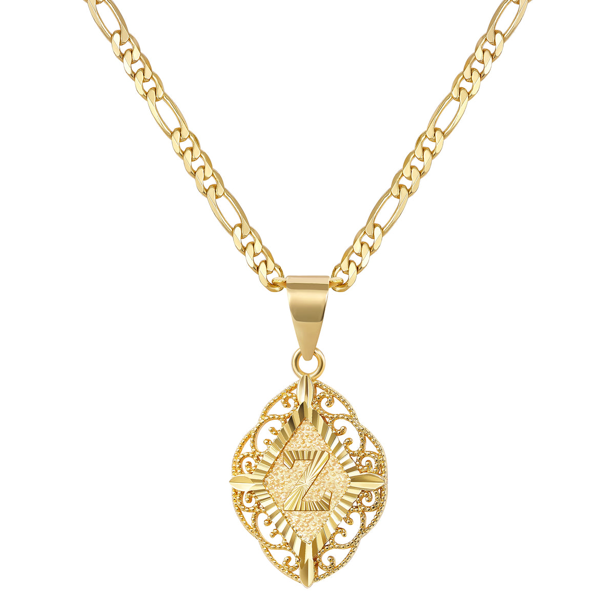 Diamond-Shaped Letter Initial Necklaces
