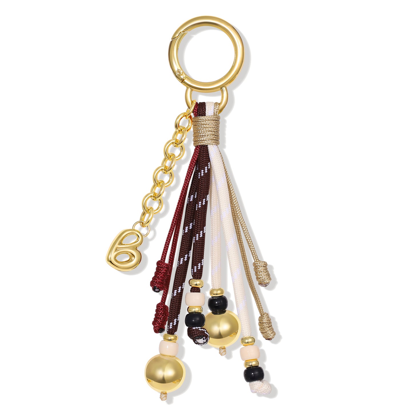 Initial Bag Charm Colorful Rope Puffy Letter Purse Keychain