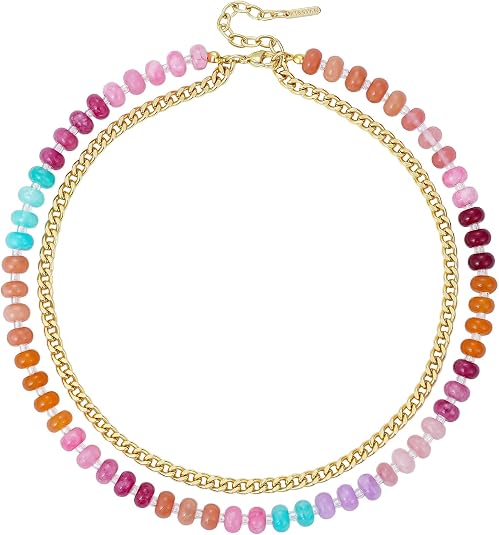Colorful Layered Beaded Necklaces