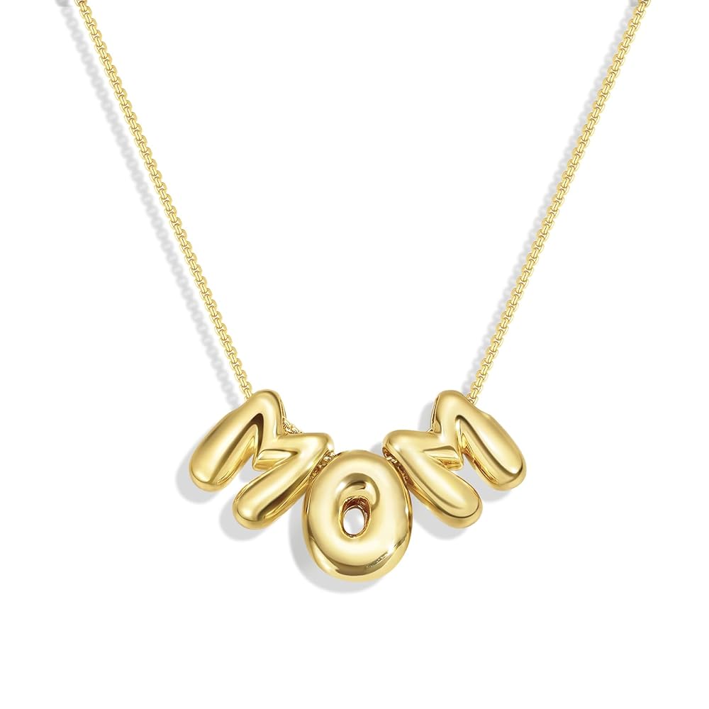 Bubble Charm Letter Mama Necklaces