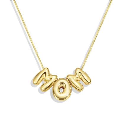 Bubble Charm Letter Mama Necklaces