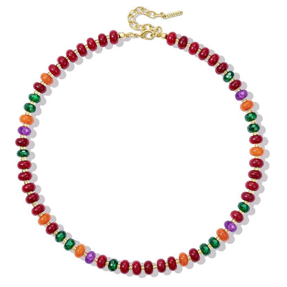 Christmas Bow Beaded Necklace