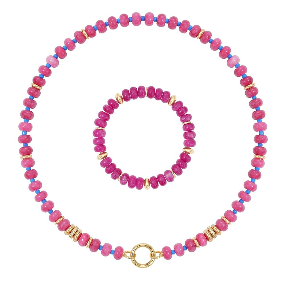 Beaded Necklace and Bracelet Set