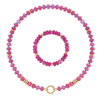 Beaded Necklace and Bracelet Set