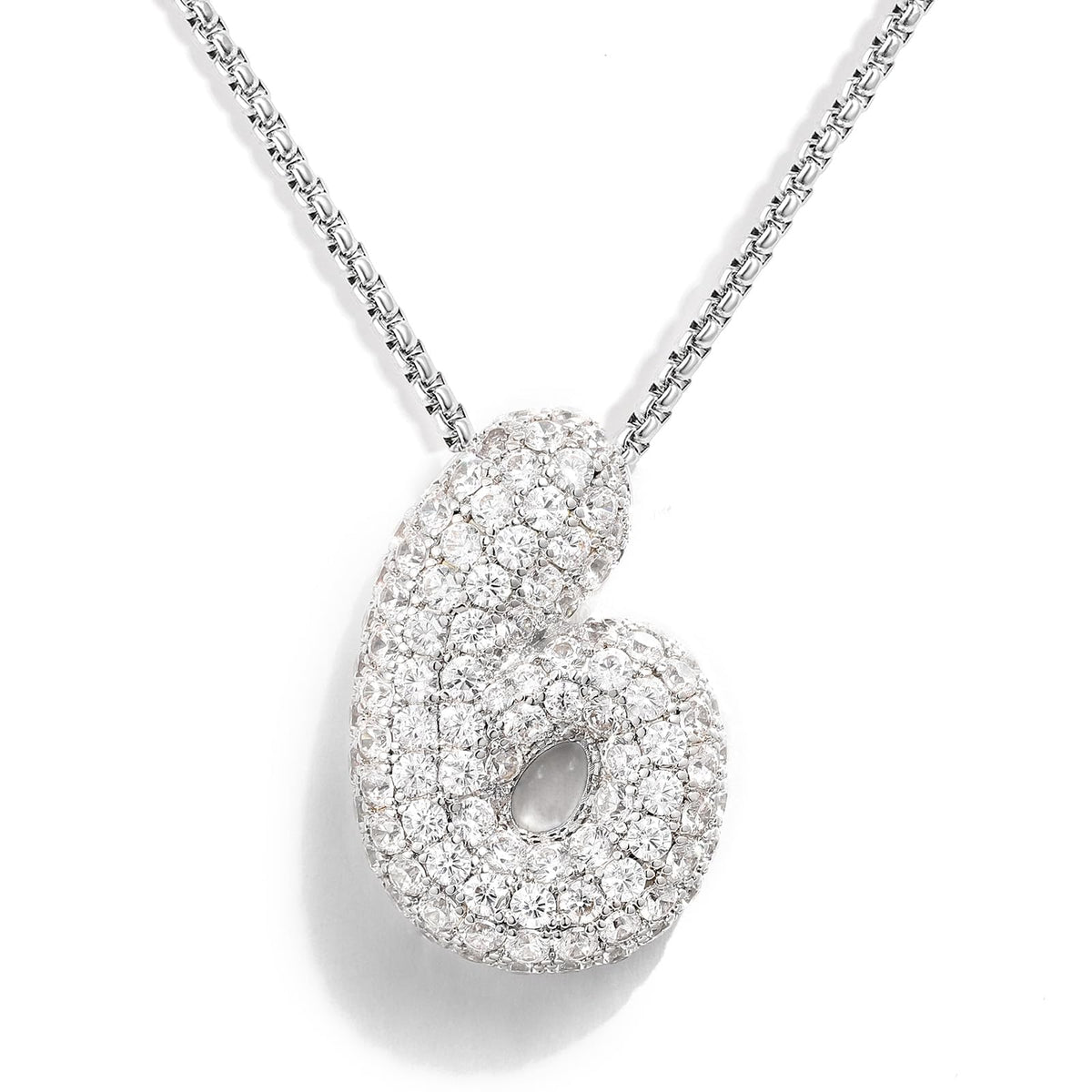 Bubble Number Pendant Necklaces