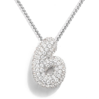 Bubble Number Pendant Necklaces