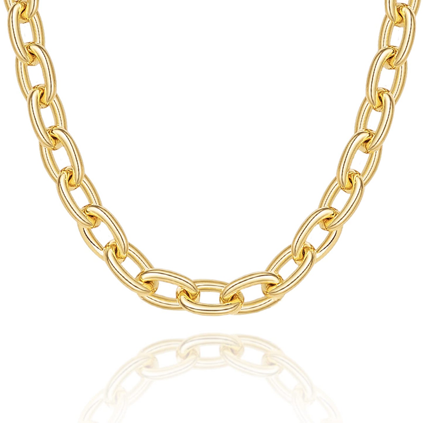 Gold Necklace for Women, Chunky Chain Choker