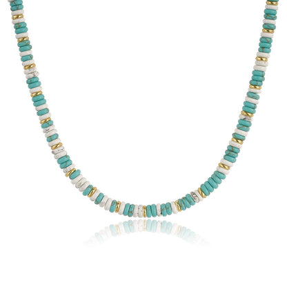 Boho Colorful Beaded Choker Natural Stone Necklace