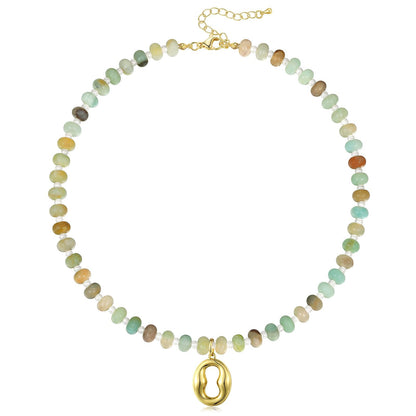 Colorful Beaded Bubble Letter Initial Necklace