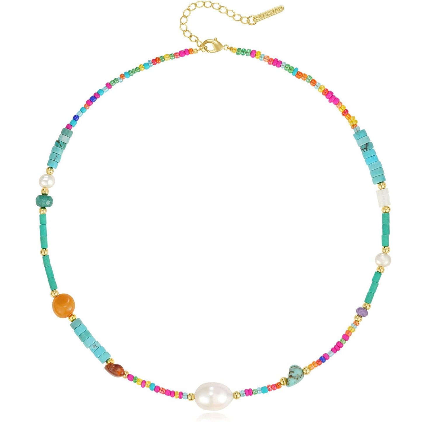 Colorful Beaded Choker Necklace for Women