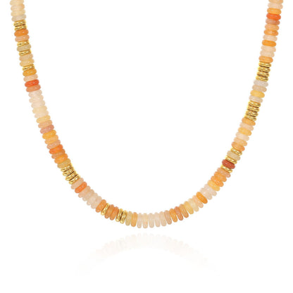 Boho Colorful Beaded Choker Natural Stone Necklace