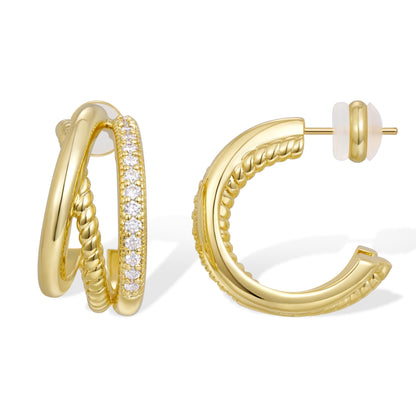 C Shape Wrap Hoops Earrings