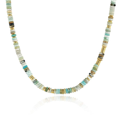 Boho Colorful Beaded Choker Natural Stone Necklace