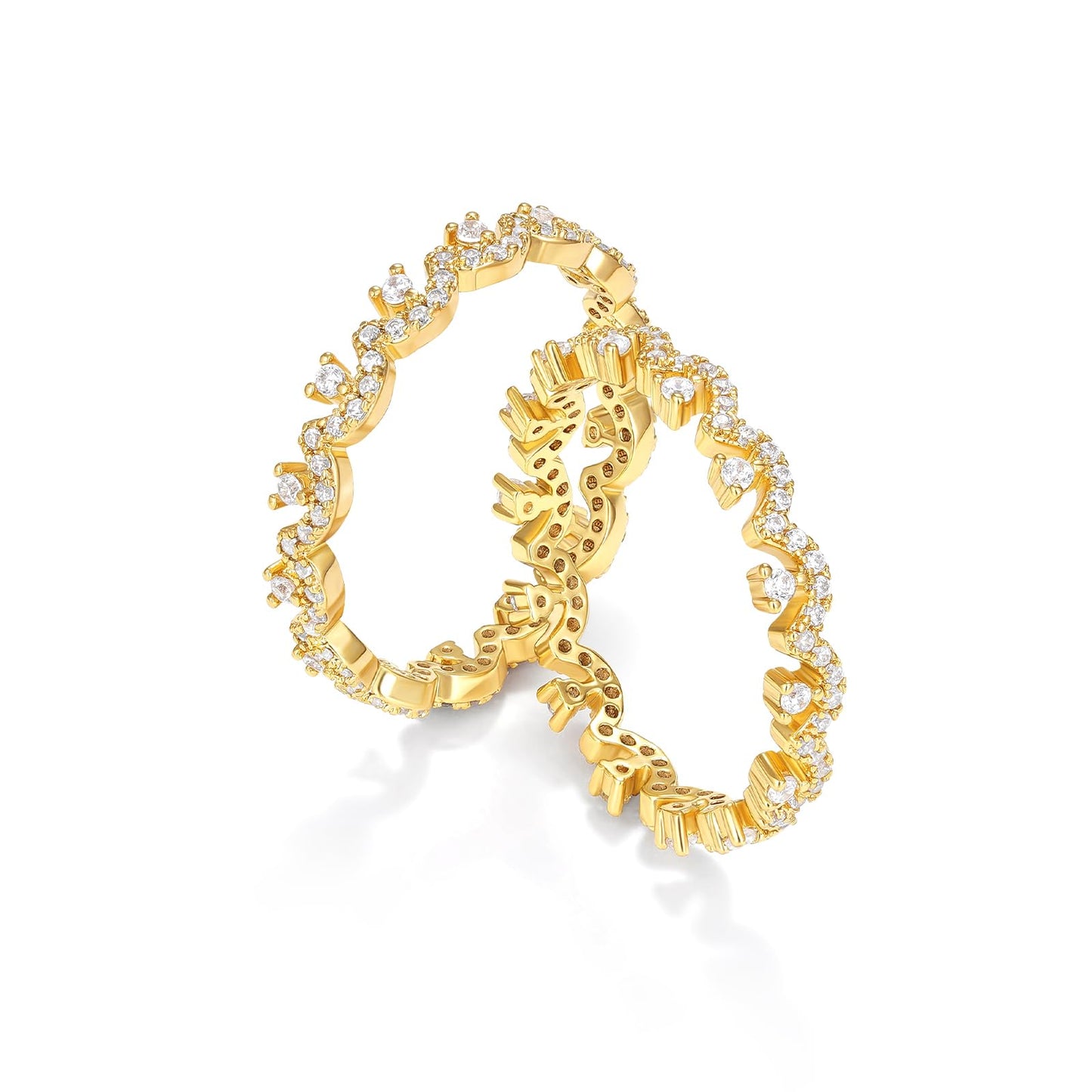 Gold Plated Pave CZ Crown Ring