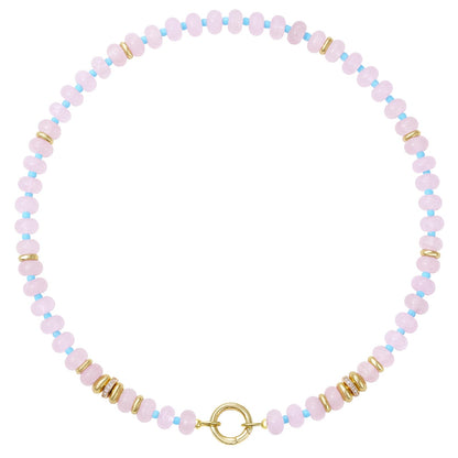 Boho Beaded Gold Clasp Necklace