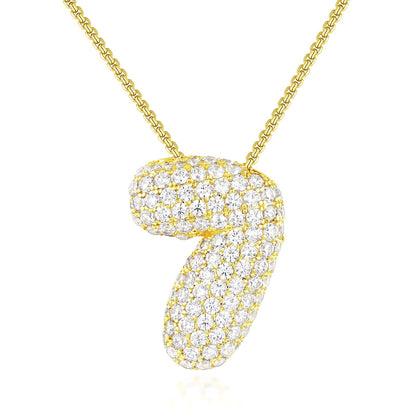 Bubble Number Pendant Necklaces