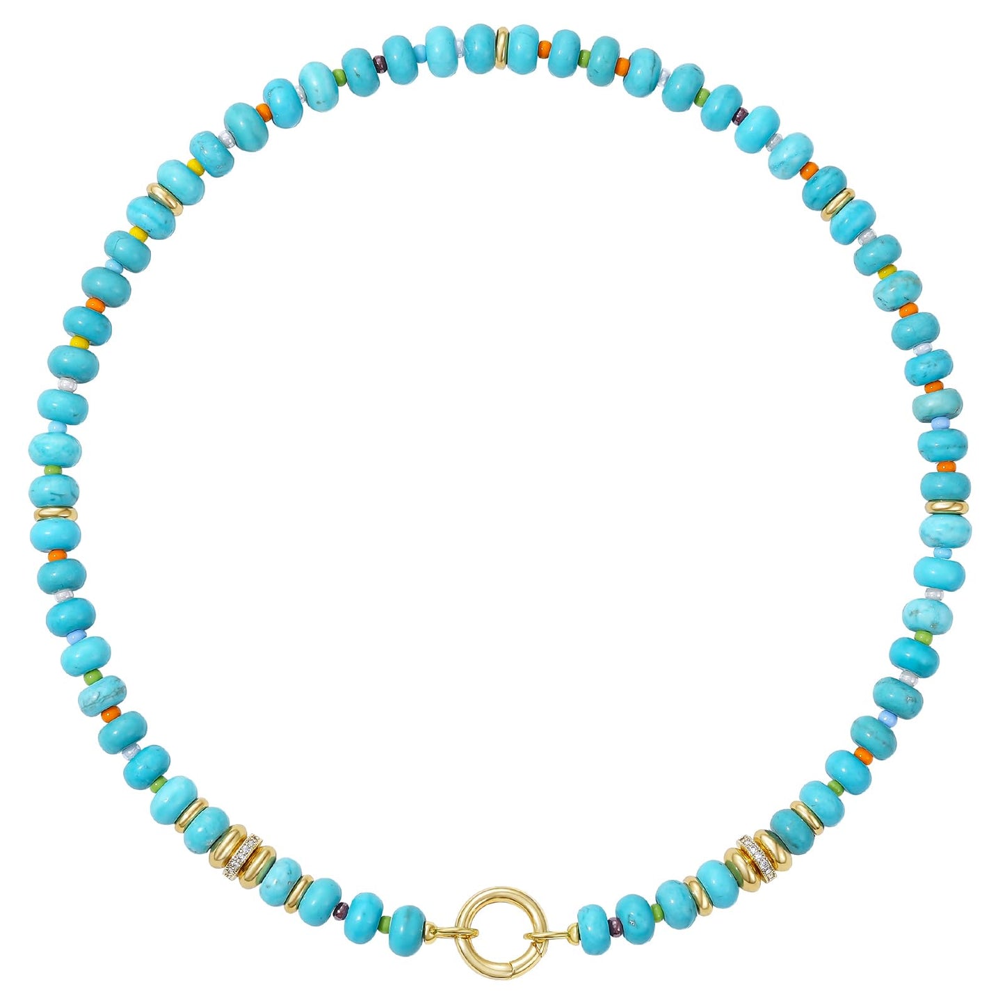 Boho Beaded Gold Clasp Necklace