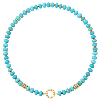 Boho Beaded Gold Clasp Necklace