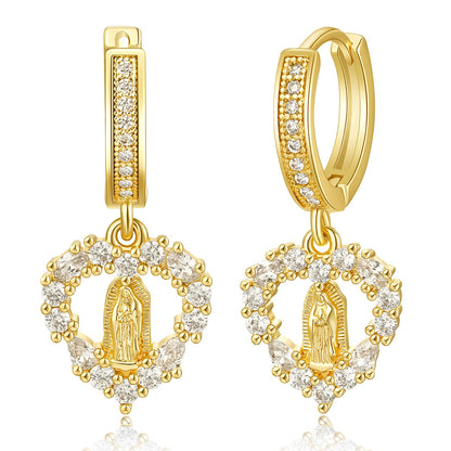 14K Gold Huggies Hoop Dangle Drop Earrings