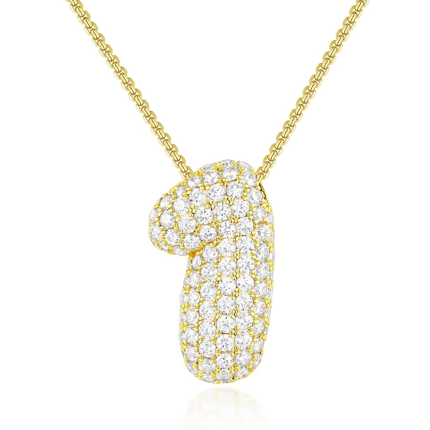 Bubble Number Pendant Necklaces