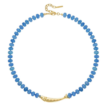 Beaded Fish Charm Necklace