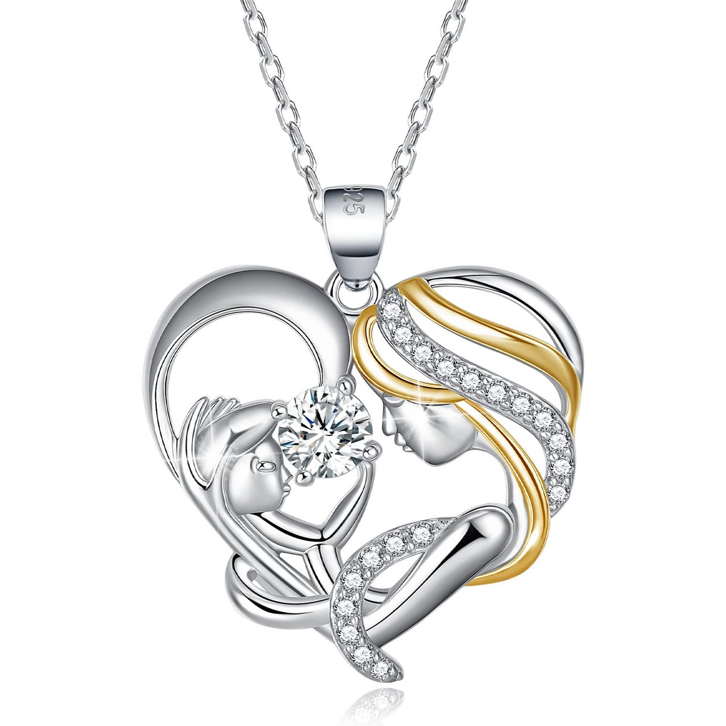 Sterling Silver Mom Necklace