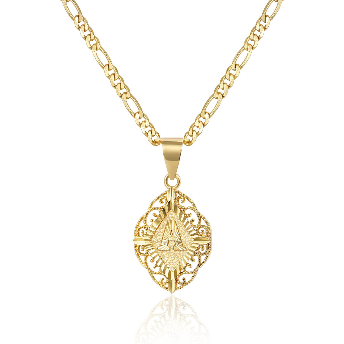 Diamond-Shaped Letter Initial Necklaces