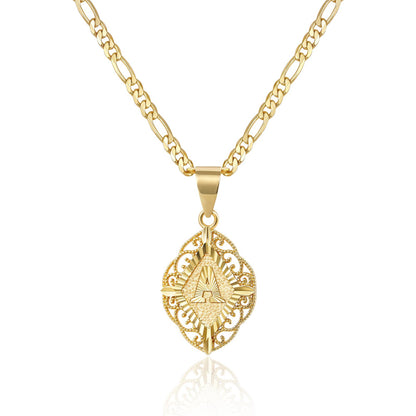 Diamond-Shaped Letter Initial Necklaces