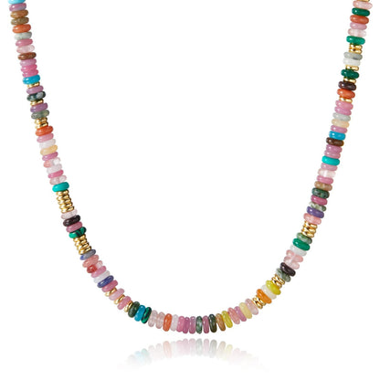 Boho Colorful Beaded Choker Natural Stone Necklace