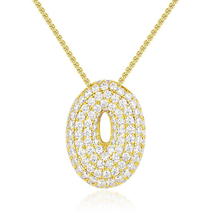 Bubble Number Pendant Necklaces
