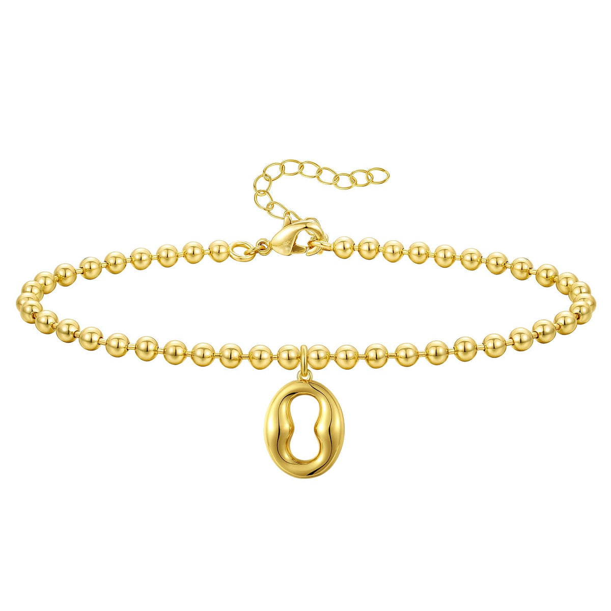 Gold Plated Beaded Initial Bracelets