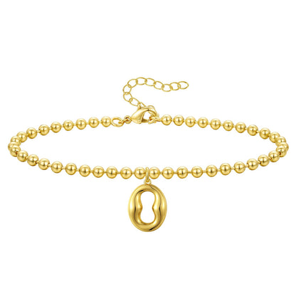 Gold Plated Beaded Initial Bracelets