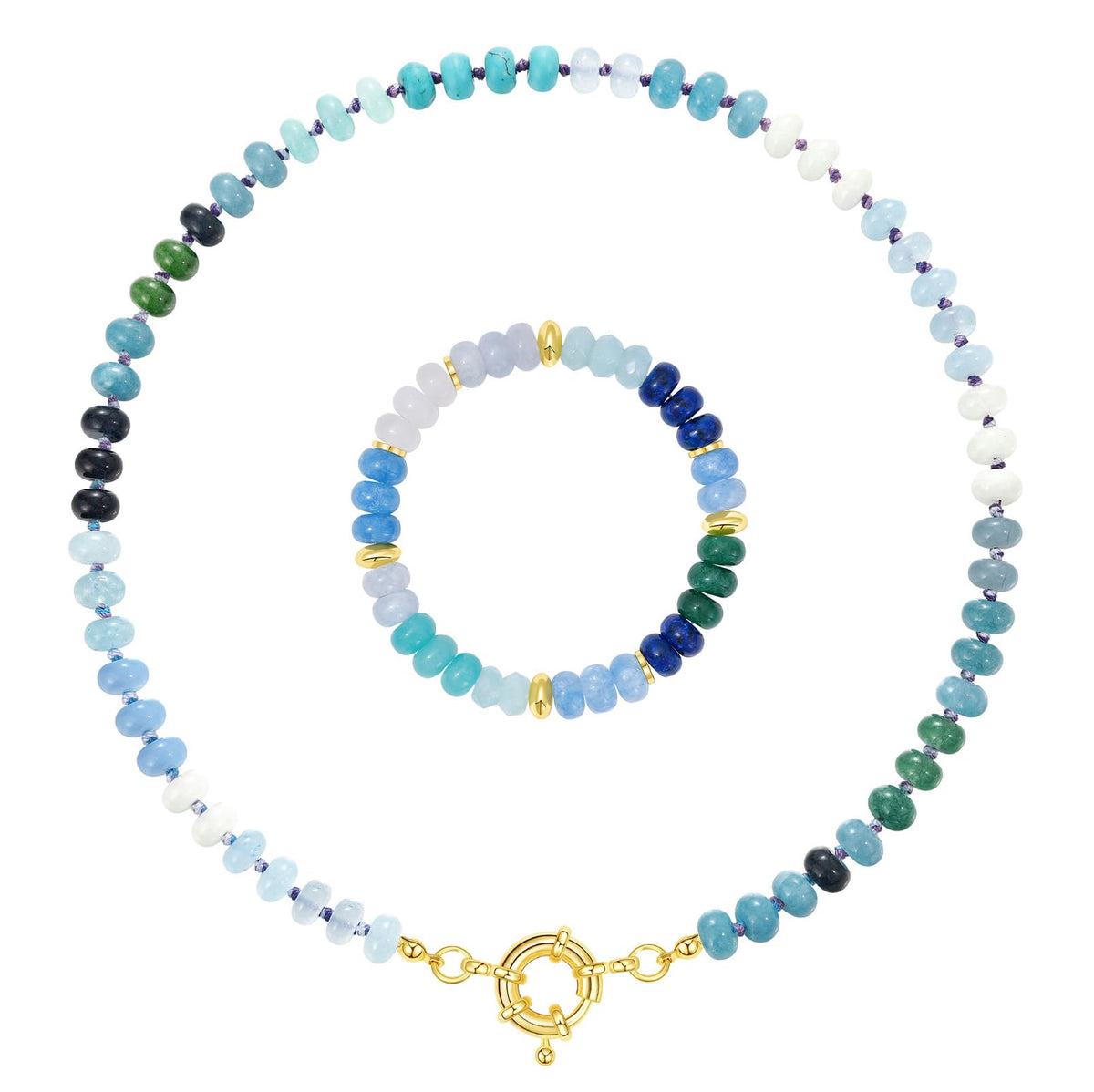 Beaded Necklace and Bracelet Set